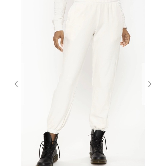 Sundry ruched waist sweatpants in bone tone stretch on waist casual joggers Nwts - Picture 2 of 3